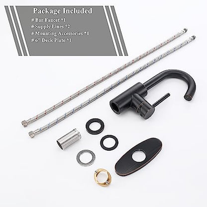 Wet Bar Sink Faucet, Lead-Free Single Handle Prep Sink Faucet, Stainless Steel Single Hole Bathroom Vanity Faucet, Oil Rubbed Bronze JU1100-ORB - color: Oil Rubbed Bronze