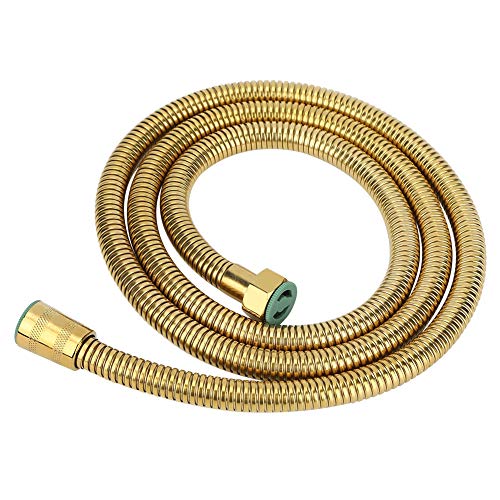 Extra Long Shower Hose 5ft/1.5m, Stainless Steel | Rubber Inner Tube | Handheld Shower Replacement | Bathroom & RV | Pet Cleaning | Flexible & Kink-Resistant(Gold) - color: 5Ft Gold