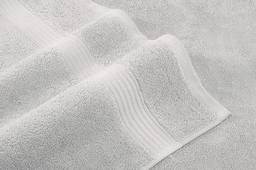 American Veteran Towel, 6 Piece Towel Set for Bathroom, 100% Cotton Turkish Bathroom Towels, 2 Bath Towels 2 Hand Towels 2 Washcloths, Silver Grey - color: Silver Grey, size: X Large 6 PC
