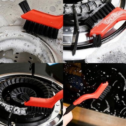 3PCS Ergonomic Handle Nylon Detail Brushes Car Interior Gap Cleaning Brush | Durable nylon bristles cleaning brushes with ergonomic non-slip handle, ideal for car tight spaces dust removal