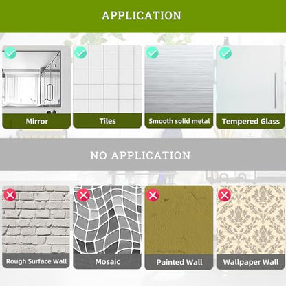 MIUTME 4-Pack Shower Caddy Adhesive Replacement, Strong Transparent Adhesive Hooks,Waterproof Shower Strips,No Drilling,for Soap Holder, Bathroom Storage Shelves and Kitchen Racks - size: 6