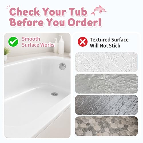 Baby Bath Mat for Tub Non Slip Kids, BPA Free Extra Long Bathtub Mat 40x16 with Drain Holes and 200 Suction Cups, Non Toxic Machine Washable Toddler Bath Mat, Eco-Friendly Certified - color: V-mermaid