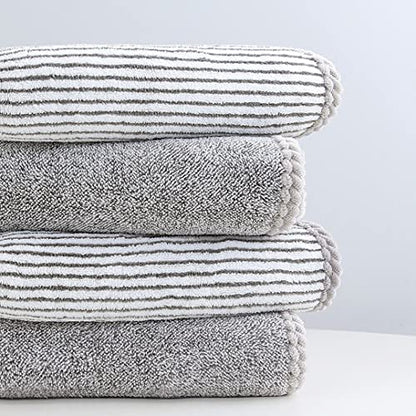 Kissvian 2 Pack Microfiber Hand Bath Towel Set, Superfine Fibre Coral Velvet Bathroom Towels with Hanger, Soft and Absorbent Washcloths for Hand Face Bath Spa Yoga Fitness, Size 13.4" x 30"