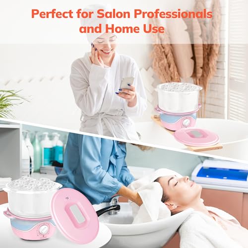 TASALON Pink Hot Towel Steamer for Facials, 5-Min Quick Heating Towel Warmer Machine, Portable Spa Salon Equipment with Aromatherapy for Massage - size: S Size