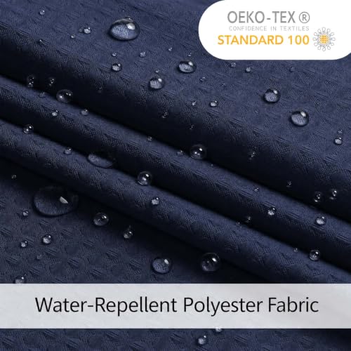 Extra Long Navy Blue Shower Curtain 96 Inch Long 1 Piece, Waffle Embossed Textured Fabric Shower Curtain for Bathroom Large Hotel, Water Resistant, Machine Washable, 72Wx96L Inches - color: Navy Blue, size: 72"W x 96"L (Pack of 1)