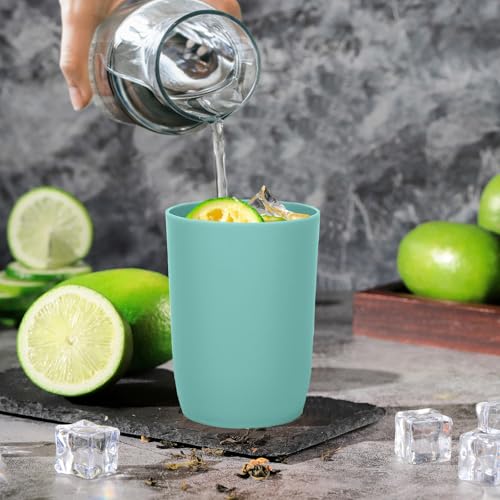 Toothbrush Holder with Cups, 4pcs Unbreakable Bathroom Tumblers 9.5oz/280ml, Dishwasher Safe Plastic Toothbrush & Makeup Brush Organizer, Reusable Drinking Glasses for Bathroom Counter(Multi-Colour) - color: Multi-Colour