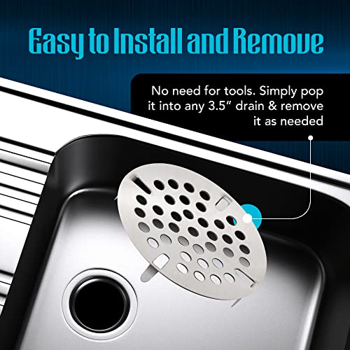 3.5-inch Commercial Sink Strainer on 3 Tier Sink Twist Waste Drain, Durable Flat Kitchen Strainer with Tabs, (not Meant for Residential use)