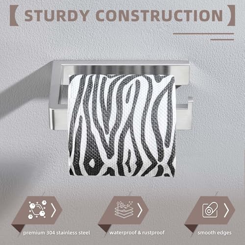 Angle Simple Toilet Paper Holder Brushed Nickel, Bathroom Paper Roll Hanger | Restroom Toilet Tissue Holder Dispenser, SUS304 Stainless Steel, Screw Wall Mount - color: Brushed Nickel