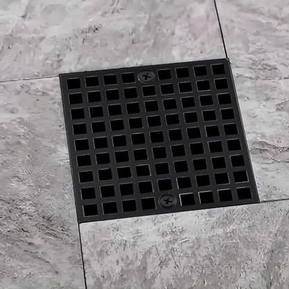 4" Matte Black Shower Drain Cover, 304 Stainless Steel Square Floor Drain Cover Replacement, Drain Strainer and Hair Catcher for Showers, Bathrooms, and Sinks - color: Black