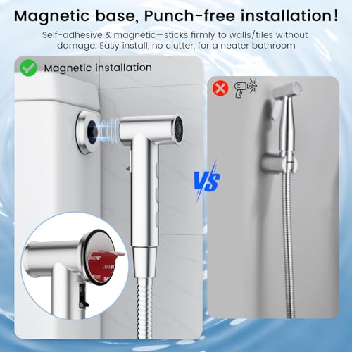 FEELSO Handheld Bidet Sprayer for Toilet, Adjustable Water Pressure Jet Spray Toilet with Bidet Hose for Diaper Sprayer Kit, Feminine Baby Wash, Pet Shower & Muslim Shower
