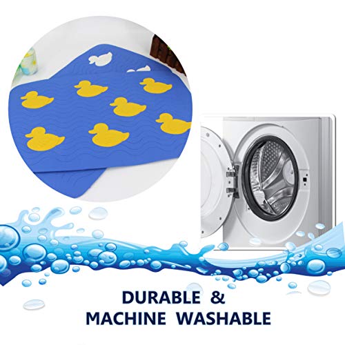 SafeLand Patented Non-Slip Bath, Tub, Baby Mat, TPR Material, Eco-Friendly, Non-PVC, Color Combo, Machine Washable, No-Odor, with Powerful Gripping Suction Cups, Duck-31 (16"x27") - color: Duck White