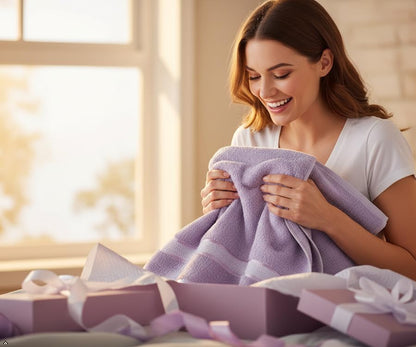 6 Piece 100% Cotton Bath Towel Set - 2 Bath - 2 Hand - 2 Face, Lavender | 100% Cotton • Thick & Plush • Hotel Quality • Ultra Soft • Highly Absorbent • Quick Dry • Low Lint • Machine Washable - color: Lavender