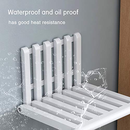Folding Chair Wall-Mounted Invisible Shoe-Changing Stool Made of Solid Wood Wall Seat Folding with Support Legs Saving Space Suitable for Various Occasions White - color: White