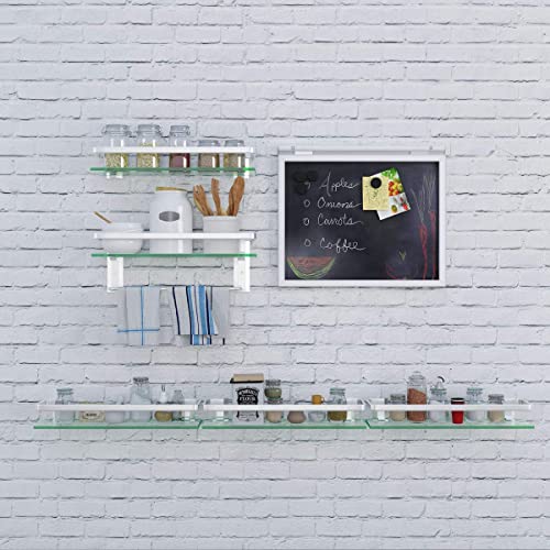 Glass Shelf with Towel Bar 15.7in Silver Bathroom Shelf Wall Mount Rustproof Bathroom Wall Organizer 1 Tier (Silver) - style: 1 tier with towel bar silver