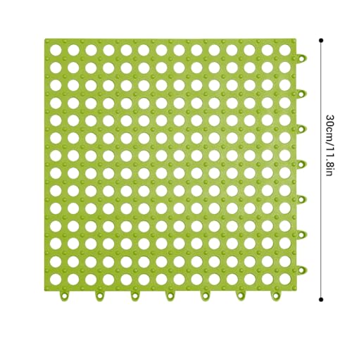 Tyenaza 10Pcs Bath Tub Shower Mat, Suction Cup Floor Mats Anti Slip Plastic Mosaic Bath Mat Tub Bathroom Mats for Kitchen Bathroom (Green) - color: Green