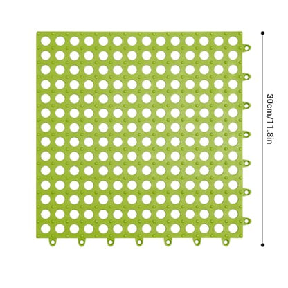 Tyenaza 10Pcs Bath Tub Shower Mat, Suction Cup Floor Mats Anti Slip Plastic Mosaic Bath Mat Tub Bathroom Mats for Kitchen Bathroom (Green) - color: Green
