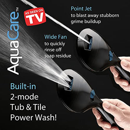 AquaCare 50-mode High Pressure Shower Head Combo with Arm & Dual Power Wash | Hygienic Jets, 2-mode Handheld Power Wash for Tub, Tile & Pets, Long 6 ft. Stainless Steel Hose, Extra Wall Bracket / Bronze - color: Oil Rubbed Bronze, style: 2.5 Gallons Per M