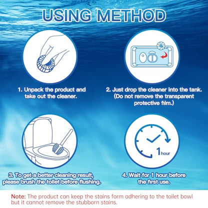 Vacplus Automatic Toilet Bowl Cleaner Tablets, Drop-In Tank Cleaner for Bathroom, Prevent Stains & Deodorize, Long-Lasting Cleaning Tabs, Easy-Use Freshener for Bowl & Tank, 100 Pack | Bathroom Tank, Prevent Stains, Deodorizing, Easy Use - size: 1 Count (