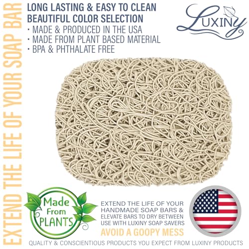 Soap Savers for Bar Soap, American Made by Luxiny, Lifts Soap in Soap Dishes & Shower Soap Holders -Handmade Soap Lasts Longer -Made from Plant Based Materials (Sand) - color: Sand