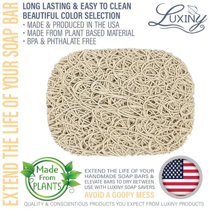 Soap Savers for Bar Soap, American Made by Luxiny, Lifts Soap in Soap Dishes & Shower Soap Holders -Handmade Soap Lasts Longer -Made from Plant Based Materials (Sand) - color: Sand