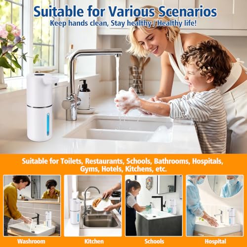 Automatic Liquid Soap Dispenser, Touchless Rechargeable, 350ml, White - color: White