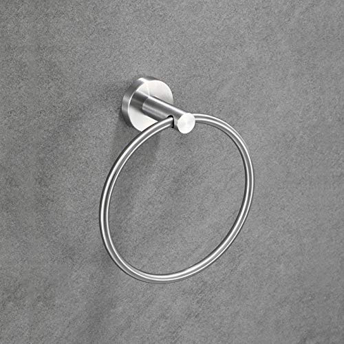Brushed Nickel Towel Ring | Hand Towel Holder for Bathroom Wall Mounted, Durable 304 Stainless Steel, Modern Style - color: Brushed Nickel