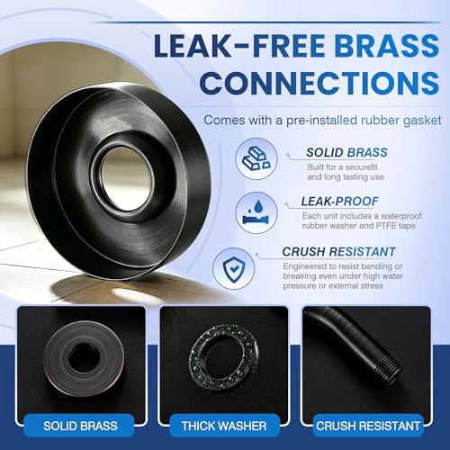 ORB 6 Inch Shower Head Arm with Flange and Teflon Tape, Stainless Steel Angled Shower Extension Arm for Top Shower Head & Handheld Shower Head, Oil Rubbed Bronze - color: Oil Rubbed Bronze