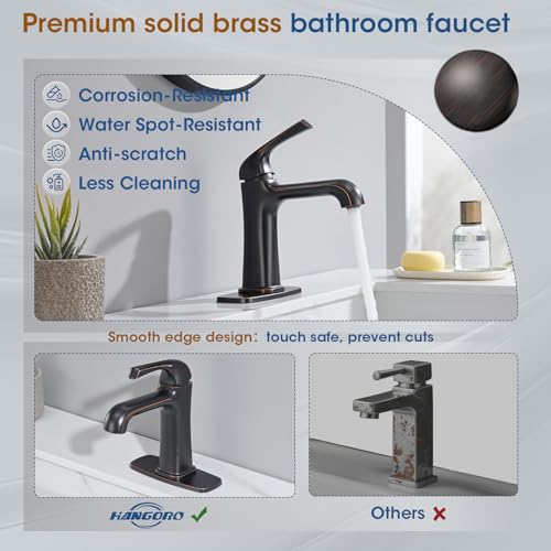 Oil-Rubbed Bronze Tub Faucet, Brass Single Hole Bathtub Faucets for 1 or 3 Holes, Brushed Faucet with Supply Lines - color: A-Oil-Rubbed Bronze
