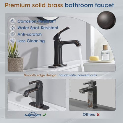 Oil-Rubbed Bronze Tub Faucet, Brass Single Hole Bathtub Faucets for 1 or 3 Holes, Brushed Faucet with Supply Lines - color: A-Oil-Rubbed Bronze