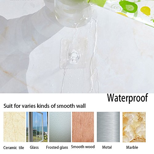 Hawsam 8PCS Clear Adhesive Sticky Wall Hooks,No Drilling Strong Waterproof Sticker Hanger for Kitchen, Shower and Bathroom 20kg/44lb. (Max Loading) | No Drilling Strong Adhesive Waterproof Design Clear Hooks Set for Kitchen,Shower and Bathroom 20kg/44lb