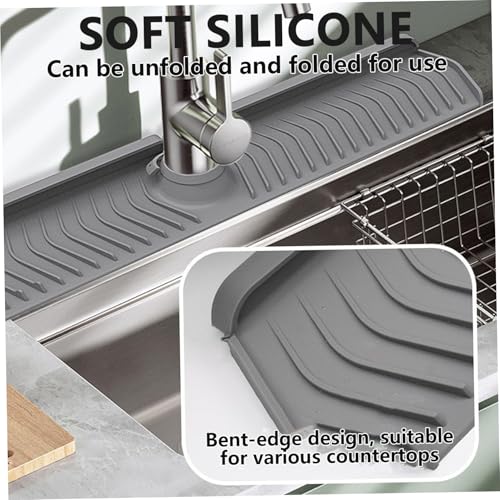 Silicone Sink Splash Guard, 30 Inch Foldable Mat - Adjustable Lock Guard for Kitchen Behind Faucet, Counter Protection(Black) - color: Black