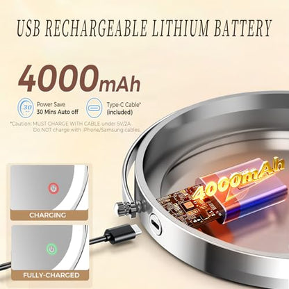 Rechargeable Wall Mounted Lighted Makeup Mirror Chrome, 8 Inch Double-Sided LED Vanity Mirror 1X/10X Magnification,3 Color Lights Touch Screen Dimmable 360°Swivel 13 Inch Extendable - color: 8 Inch Chrome