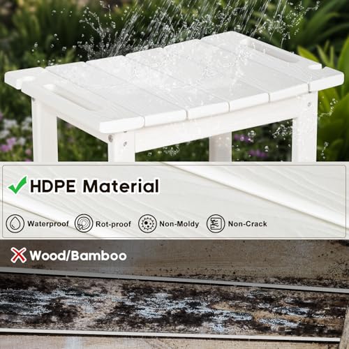 NALONE Shower Bench, HDPE Shower Stool for Shaving Legs with Handle (White) | Indoor and Outdoor Use, All Weather and Long Last, Perfect for Inside Shower - size: White