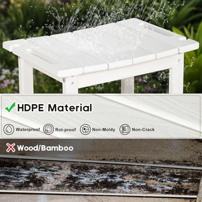 NALONE Shower Bench, HDPE Shower Stool for Shaving Legs with Handle (White) | Indoor and Outdoor Use, All Weather and Long Last, Perfect for Inside Shower - size: White