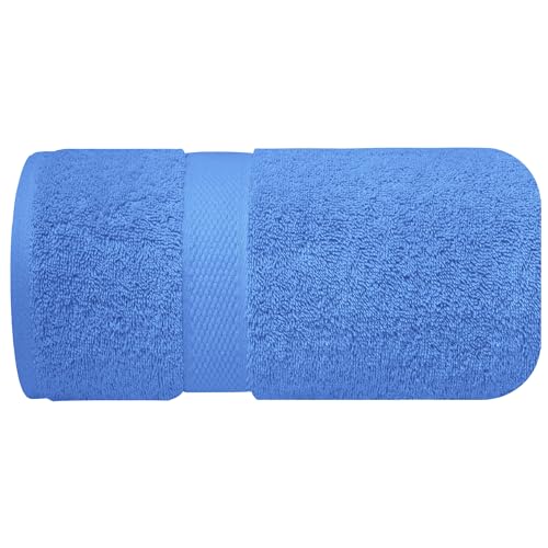 Infinitee Xclusives – Luxury Bath Sheets Towels – 1 Pack 600 GSM (35X70 Inches) – 100% Ring Spun Cotton Large Bath Towels for Bathroom (Eloquent Blue, Bath Sheets - Pack 1) - color: Eloquent Blue, size: Bath Sheet - 1 Pack