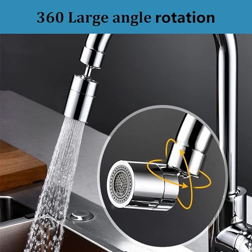 Kitchen and BasinTap Spray Head,360° Swivel Dual-Function Sprayer,80-Degree Big Angle Swivel Faucet Aerator,Faucet Extension Sprayer,Kitchen Faucet Aerator Splash Proof Spout (short style)