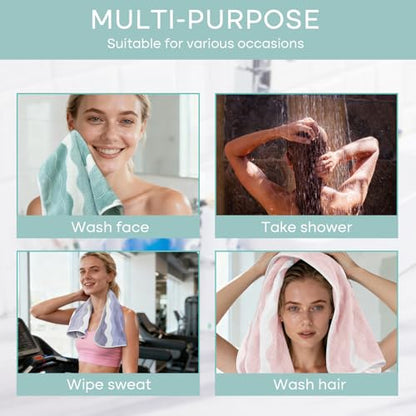 Microfiber Bathroom Hand Towels, 16 x 31 Inch, 3Pack | Ultra Soft, Makeup Remover Cloth, Face Cleansing Towel - color: Assort1x3