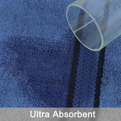 COTTON CRAFT Ultra Soft 6 Piece Towel Set - 100% Cotton Towels - Blue | Absorbent 580 GSM Quick Dry Everyday Premium Luxurious Bathroom Towels - 2 Large Bath Towels, 2 Hand Towels, 2 Washcloths - color: Blue, size: 6 Piece Towel Set