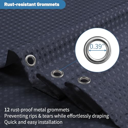 2-in-1 Waterproof Fabric Shower Curtain - No Separate Liner Needed, Hotel-Style Waffle Weave, Effortless Cleaning & Washable Bathroom Shower Curtain Set,72Wx78H,Navy Blue - color: Navy Blue, size: 72"W x 78"L (Pack of 1)
