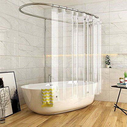 EurCross Long Clear Shower Curtain Liner 82 inch Length, EVA 10g Waterproof Plastic Bathroom Curtain Shower Liner 72x82 inches with 5 Weight Bottom Magnets, Transparent - color: Clear, size: 72"W x 82"L (Pack of 1)
