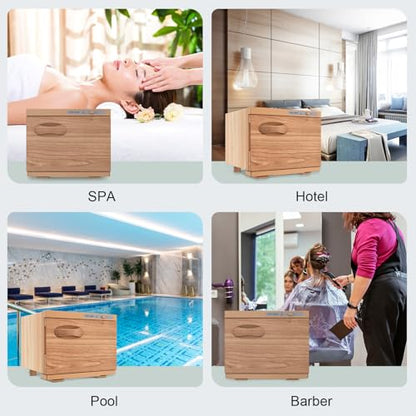 Towel Warmer Cabinet, 8L Hot Spa Small Towel Warmer Heating Use for Facial Spa, Hair Beauty, Salon Equipment and Home - Wood