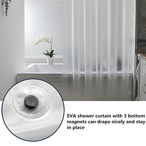 AooHome Shower Curtain Liner - 8G Eva Heavy Duty Frosted Bathroom Plastic Shower Liner with Rustproof Metal Grommets and 5 Bottom Magnets, Thickness, Water Repellent, Semi-Transparent, 72 x 75 Inch - color: Pure Translucent, size: 72"W x 75"L (Pack of 1)