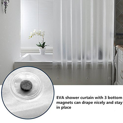 AooHome 72x96 Inch Extra Long Shower Curtain, Eva Frosted Shower Curtain Liner with 5 Bottom Magnets, Water Repellent, Semi Transparent - color: Pure Translucent, size: 72"W x 96"L (Pack of 1)