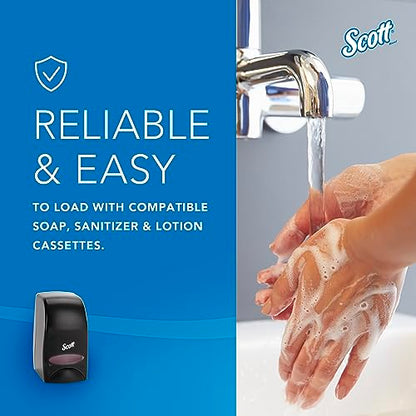 Scott Professional High-Capacity Skin Care Dispenser, Black (92145) | Manual Dispensing, Wall Mounted, 1.0 L Capacity, High-Capacity Design, Compatible with Scott Skin Care Refills