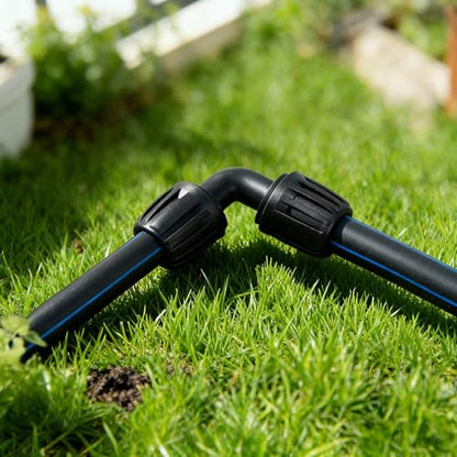 12 Pack 1/2 Inch Drip Irrigation Elbow Fittings (1/2" ID x 0.6-0.65" OD), 1/2'' Dripline Barbed Elbow Connectors with Anti-Drop Lock Nuts for Garden Lawn Irrigation System Connection - size: 1/2" Nut Elbow-12P