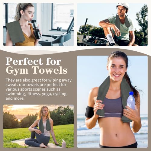 FIXSMITH Salon Towels 12 Pack, Grey Hand Towels for Bathroom, Quick Dry Gym Towels, Spa Face Towel, Absorbent Microfiber Towels for Salon, Barber, Gym, Bath, Pedicure and Home Hair Care,16 x 27 in - color: Grey