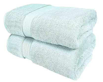 GLAMBURG 700 GSM Premium Oversized Extra Large Cotton Bath Sheet 35x70-100% Combed Cotton - Luxury Hotel & Spa Quality - Durable Ultra Soft Highly Absorbent - Sea Green - color: Sea Green, size: 2 Pack 700 GSM Bathsheet