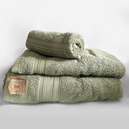 100% Egyptian Cotton Towel Set, 600 GSM, Double Twisted Yarns, Ultra Soft & Highly Absorbent Towels, Made in Egypt. (Pistachio, Single Set Cotton Towels) - color: Pistachio