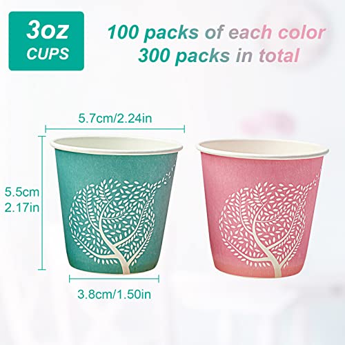 LITOPAK 300 Pack 3 oz Paper Cups, Colorful Disposable Mouthwash Cups 3 oz | Small Paper bathroom cups, 3 ounce paper cups, medicine, mouthwash, snacks, bath rinsing, paint mixing, and more - style: 300pack Colour mixture