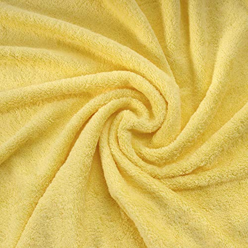 6-Piece Bath Towels Set, 100% Turkish Cotton Premium Quality Bathroom Towels, Soft and Absorbent Turkish Towels, Set Includes 2 Bath Towels, 2 Hand Towels and 2 Washcloths (Yellow) - color: Yellow, size: 6 Pieces Towel Set